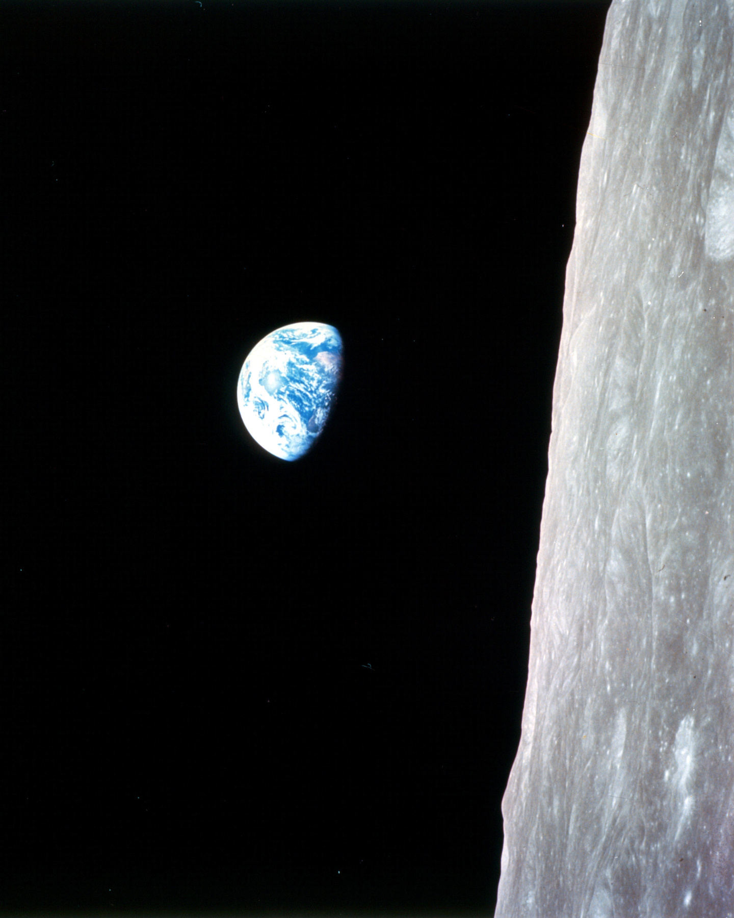 View of Earth Rising from the Moon on December 24, 1968